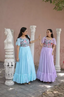 Moni 1055 Light Color Georgette Gown Design Latest
