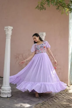 Moni 1055 Light Color Georgette Gown Design Latest