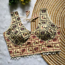 Mrunal Cotton Ajrakh Kodi Print Blouse New Design