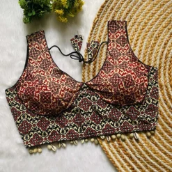 Mrunal Cotton Ajrakh Kodi Print Blouse New Design