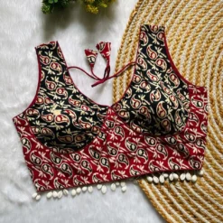 Mrunal Cotton Ajrakh Kodi Print Blouse New Design