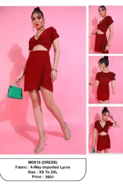 Outfit MD815 Red Western Bollywood Actress Dress Online