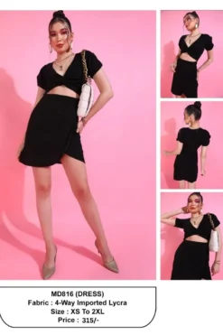 Outfit MD816 Black Western Bollywood Actress Dress Online
