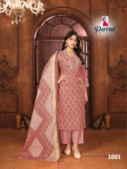 Parra Kriti Chanderi Kurti Bottom With Dupatta Big Size Collection