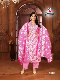 Parra Kriti Chanderi Kurti Bottom With Dupatta Big Size Collection