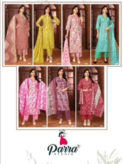 Parra Kriti Chanderi Kurti Bottom With Dupatta Big Size Collection