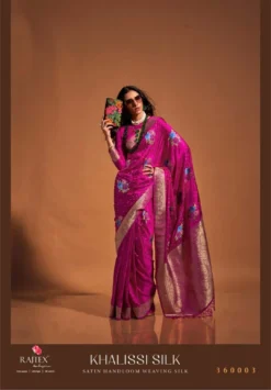 Rajtex Khalissi Silk Satin Flower Printed Sarees Collection