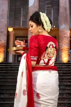 Rani Vol 18 Banarasi Silk Red And White Navratri For Ladies