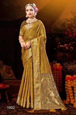 Saroj Prisha Satin Swaroski Vol 1 Silk Saree Collection