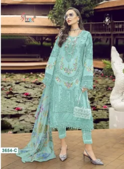 Shree Mariya B Lawn Festival Collection Vol 8 Chiffon Dupatta Suit