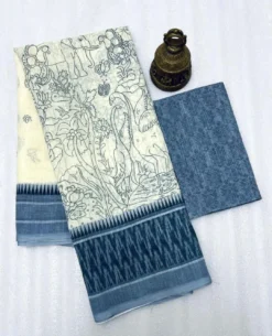 Subh 464 lilen Saree With Digital Animal Print