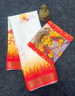 Subh 468 Durga Saree Digital Print Navratri Special Collection