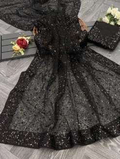 Tamanna 3422-23-24 Black Grey Bollywood Design Sequins Saree