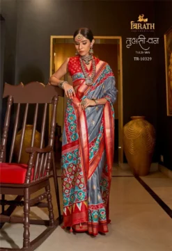 Trirath Tulsi Van Silk Patola Design Saree Wholesale
