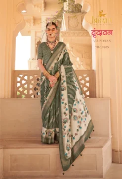 Trirath Vrundavan Pv Silk Saree Wholesale