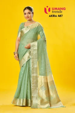Umang Trendz Akira 487 Onam Festival Cotton Zari Saree Wholesale