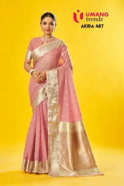 Umang Trendz Akira 487 Onam Festival Cotton Zari Saree Wholesale
