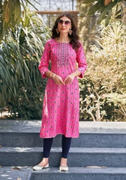 Vaniska Charming Vol 1 Rayon Foil Printed Kurti Collection