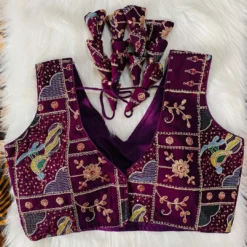 Vf Georgette Readymade Blouse With Heavy Work New Collection