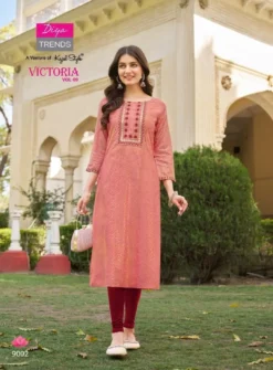 Victoria Vol 9 Diya Trends Classy Rayon Printed Kurti new Design