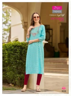 Victoria Vol 9 Diya Trends Classy Rayon Printed Kurti new Design