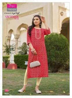 Victoria Vol 9 Diya Trends Classy Rayon Printed Kurti new Design
