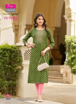 Victoria Vol 9 Diya Trends Classy Rayon Printed Kurti new Design