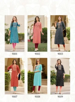 Victoria Vol 9 Diya Trends Classy Rayon Printed Kurti new Design