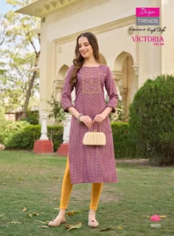 Victoria Vol 9 Diya Trends Classy Rayon Printed Kurti new Design