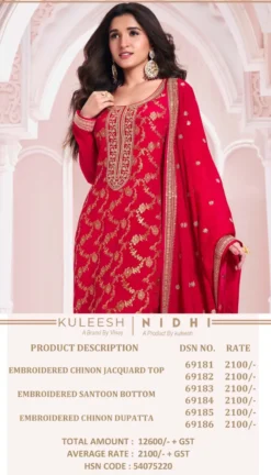 Vinay Kuleesh Nidhi Chinon Embroidered Salwar Kameez Collection