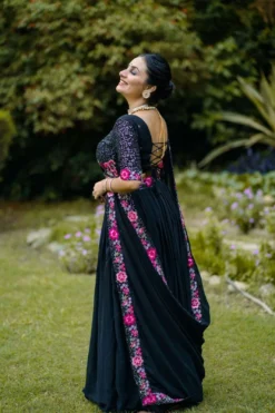 Wmn 1403 Black Georgette Lehenga Choli Online
