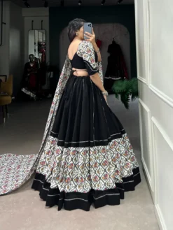 Wmn 1663 Black Cotton Navratri Lehenga Choli
