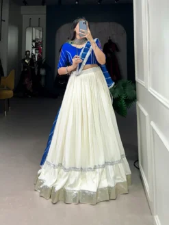 WMN 1708 Readymade White Navratri Lehenga Choli Wholesale