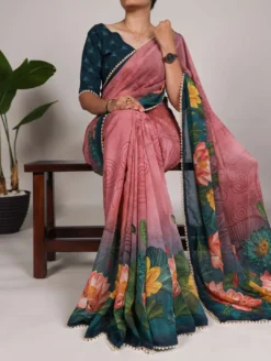 WMN 7012 Floral Georgette Saree Wholesale