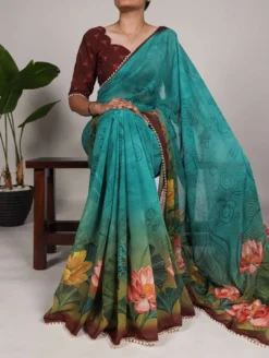 WMN 7012 Floral Georgette Saree Wholesale