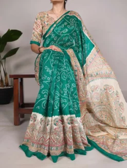 WMN 7209 Green Silk Saree Wholesale