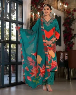 Yasu Vol 17 Designer Readymade Chinon With Embroidery Work