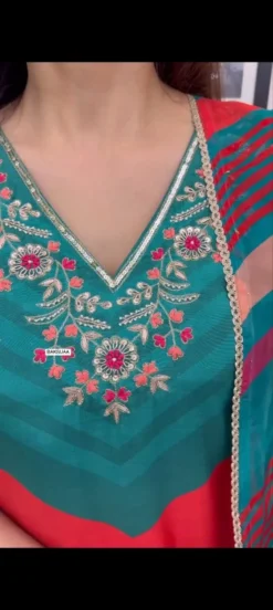 Yasu Vol 17 Designer Readymade Chinon With Embroidery Work