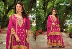 Your Choice Olive Plus Chinon Designer Salwar Kameez
