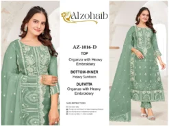 Alzohaib Az 1016 A To D Organza Pakistani Salwar Suits Wholesale