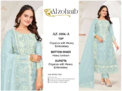 Alzohaib Az 1016 A To D Organza Pakistani Salwar Suits Wholesale