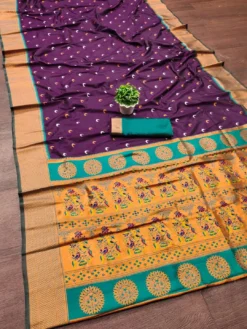 Bhagwati Paithani Chand Taare Soft Silk Saree Wholesale