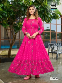 Blue Hills Bournvilla Vol 10 Rayon Fancy Long Kurti Big Size New Collection