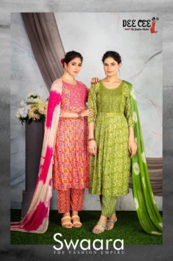 Deecee Swaara Rayon Foil Printed Readymade Dress Wholesale