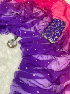 Epic Shaded Queen Pure Georgette Saree Under 1000