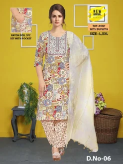 Fashion Talk Teesha Vol 06 Top Bottom With Dupatta Design