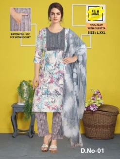 Fashion Talk Teesha Vol 06 Top Bottom With Dupatta Design