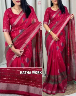 Kajol Naintara Cotton Linen Saree Wholesale