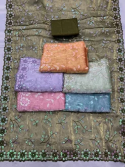 Kiara Canberry 6 Burberry Silk Saree With Embroidery Saree