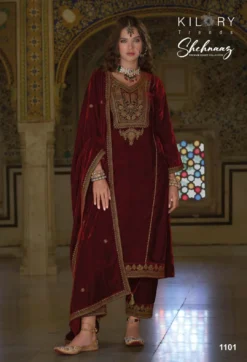 Kilory Shehnaaz Silk Velvet Dress Material Collection